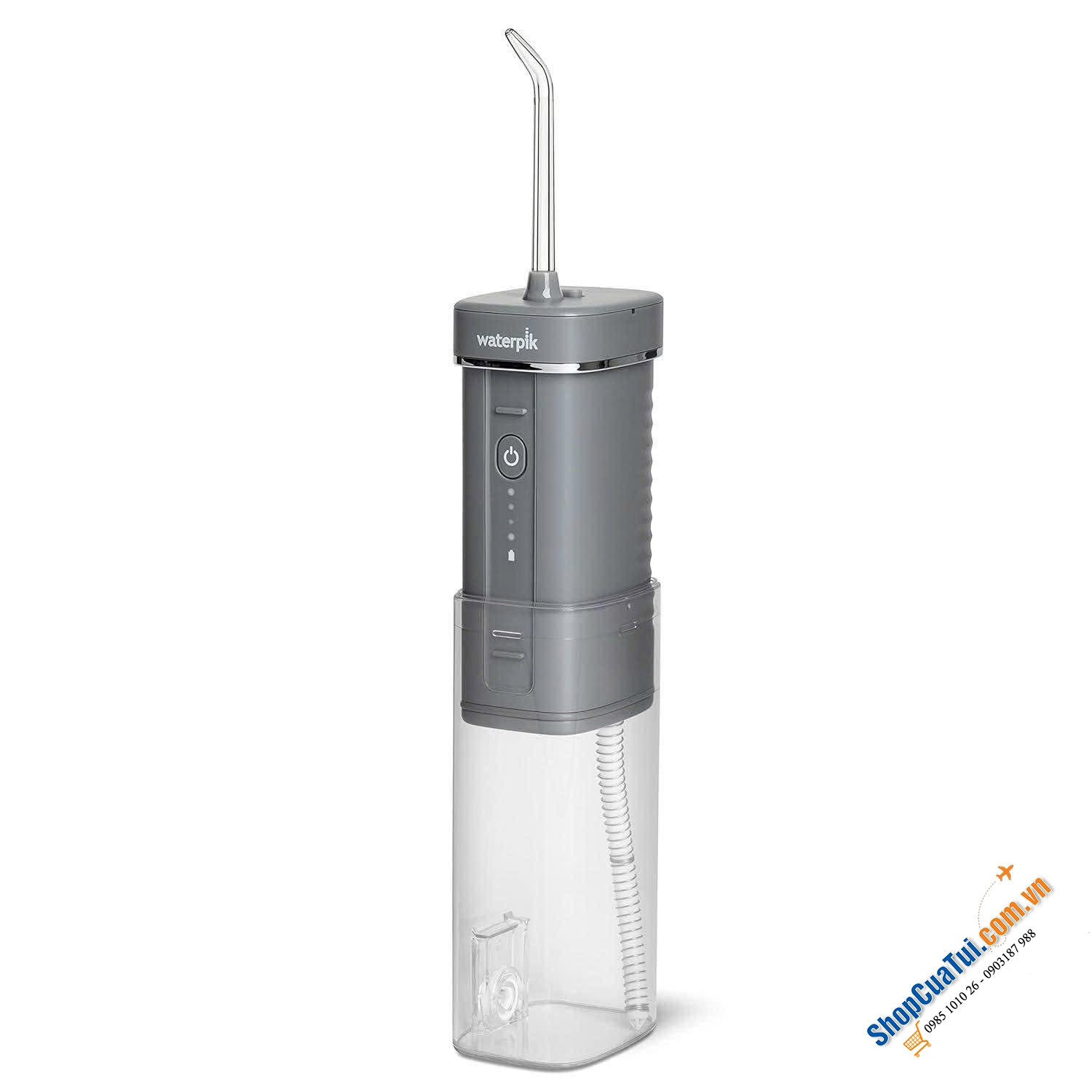 Máy tăm nước không dây có thể gấp gọn Waterpik Professional mầu trắng & xám.