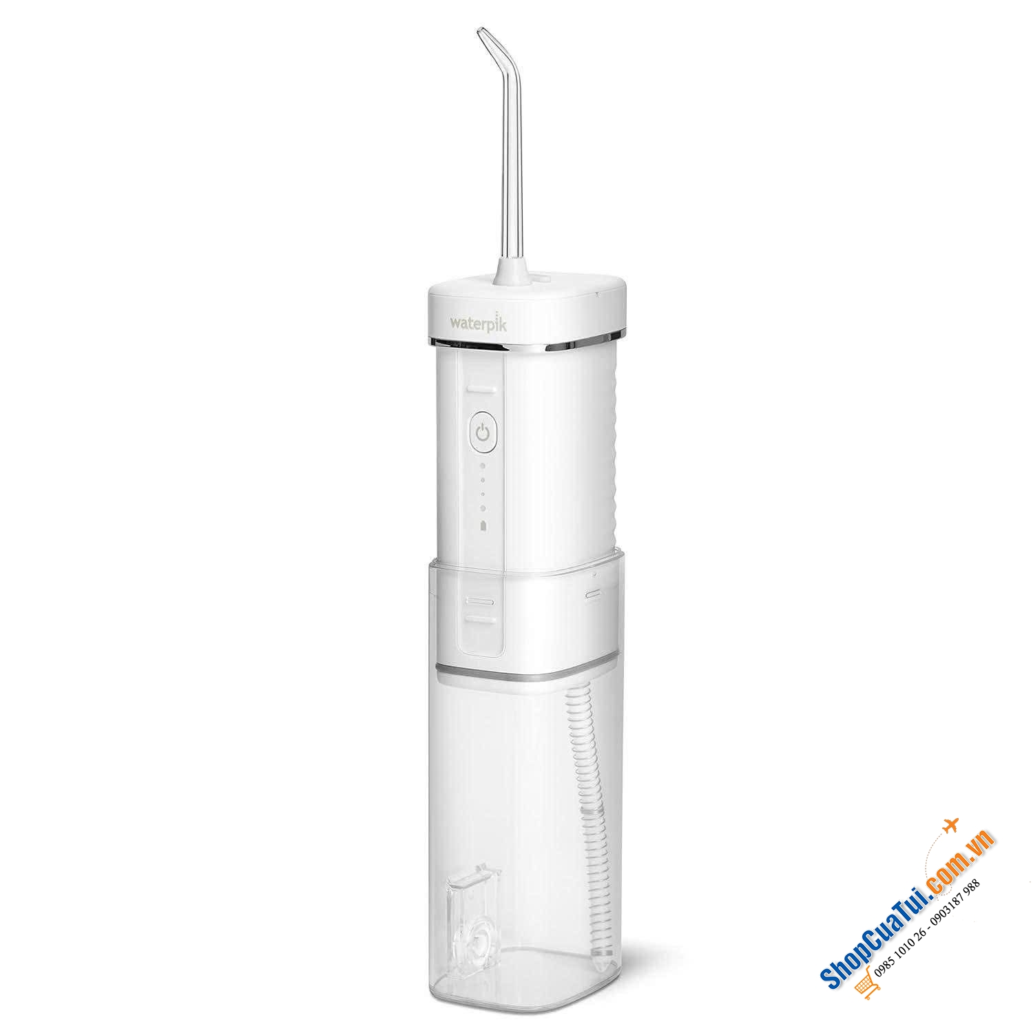 Máy tăm nước không dây có thể gấp gọn Waterpik Professional mầu trắng & xám.