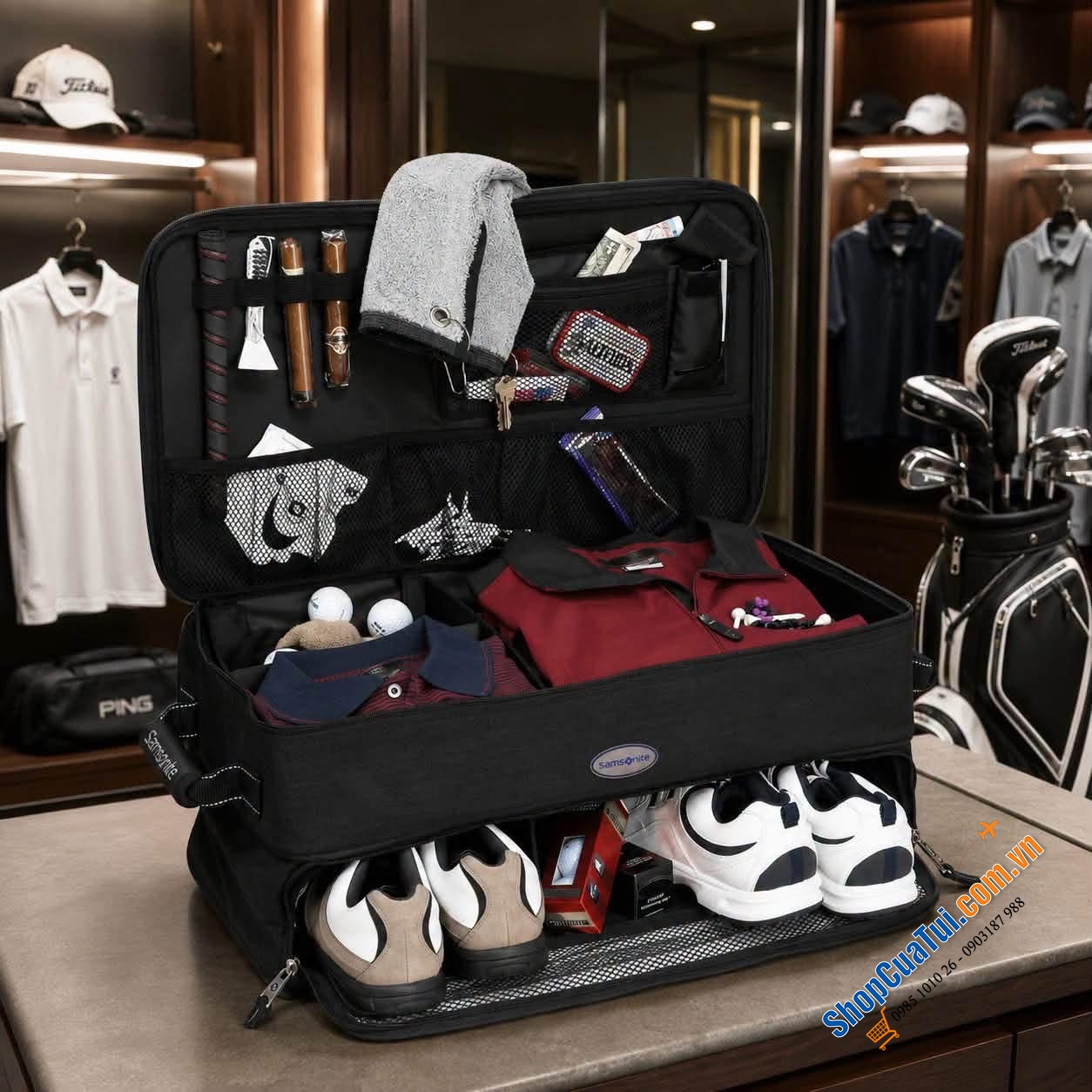 Túi đựng đồ chơi golf Samsonite.