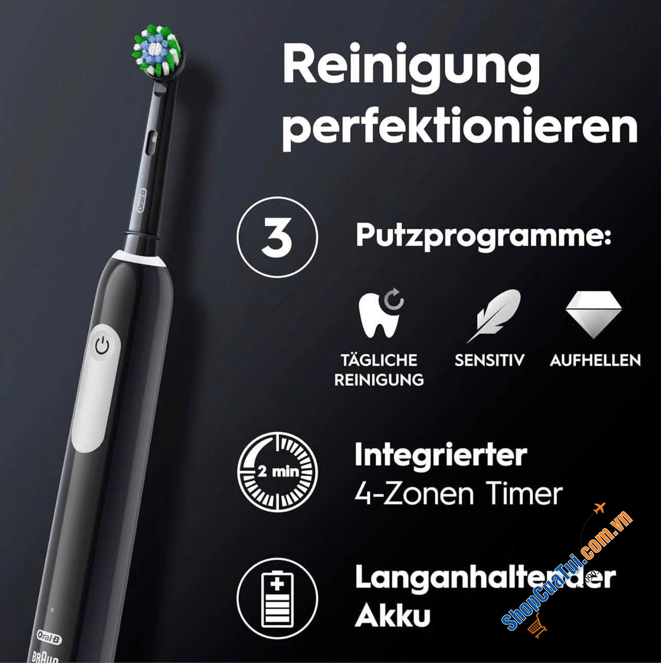 Bàn chải điện oral B PRO SERIES 1 KÈM HỘP ĐỰNG DU LỊCH - Made in Germany.