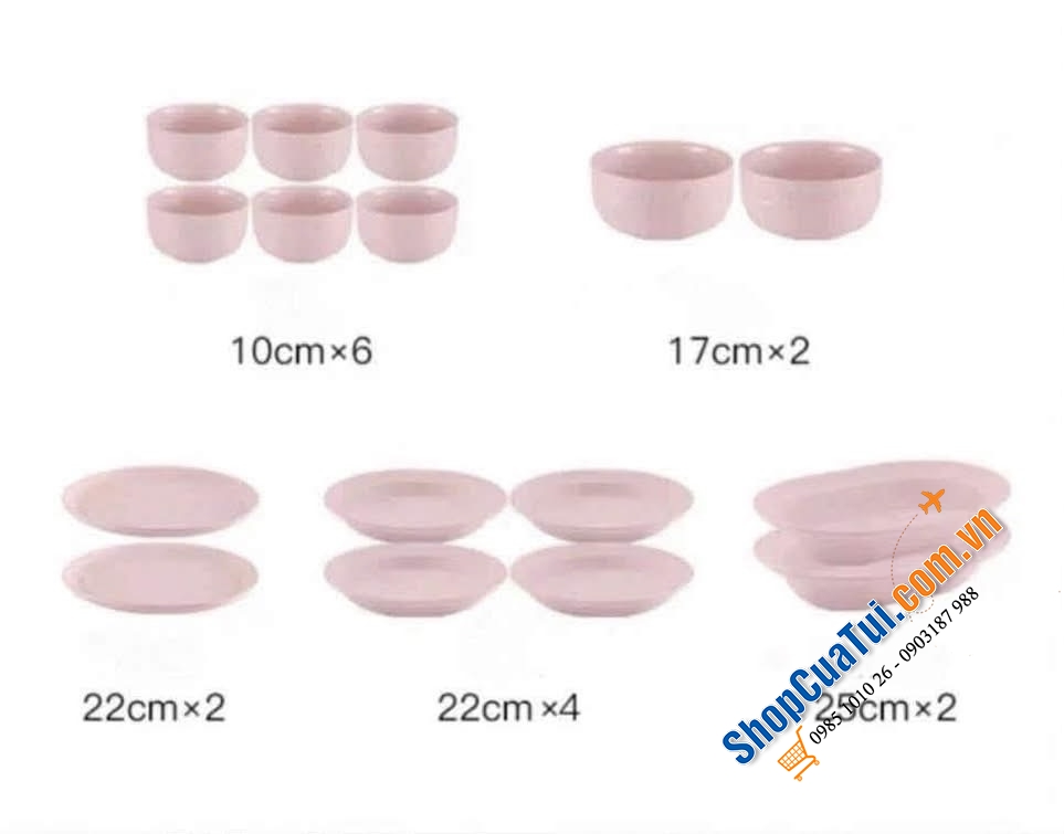 Set bát 16 món Sorbet Rose.