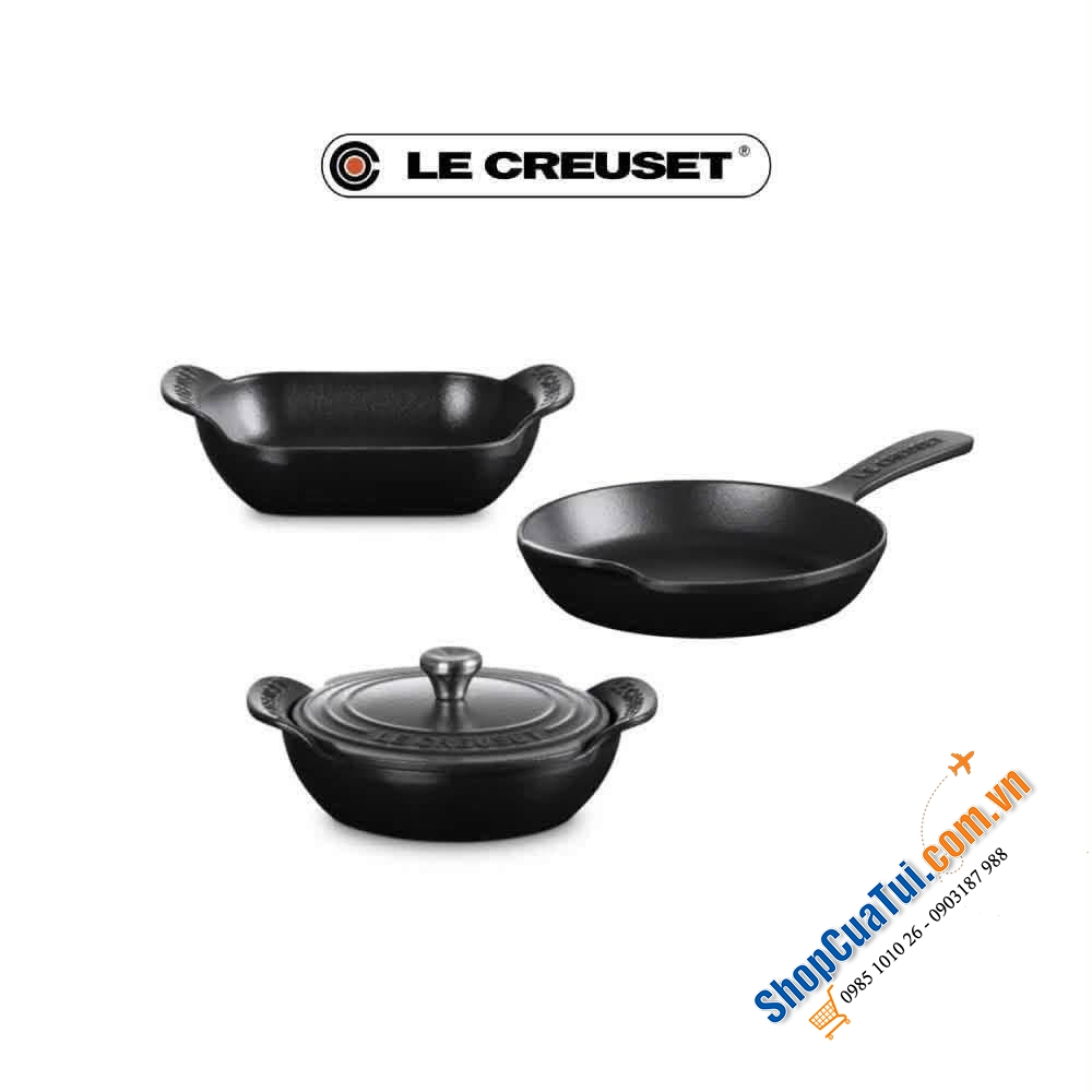 Le Creuset Gourmand – Bộ 3 món gang đúc mini cao cấp.