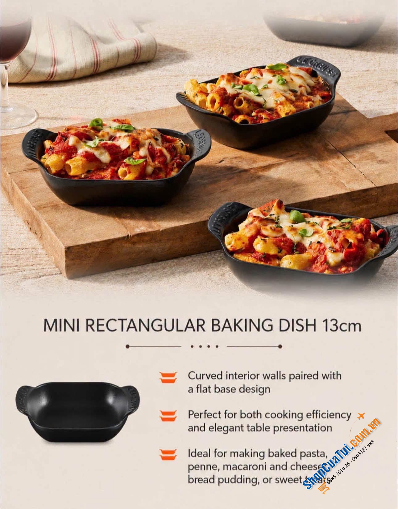 Le Creuset Gourmand – Bộ 3 món gang đúc mini cao cấp.