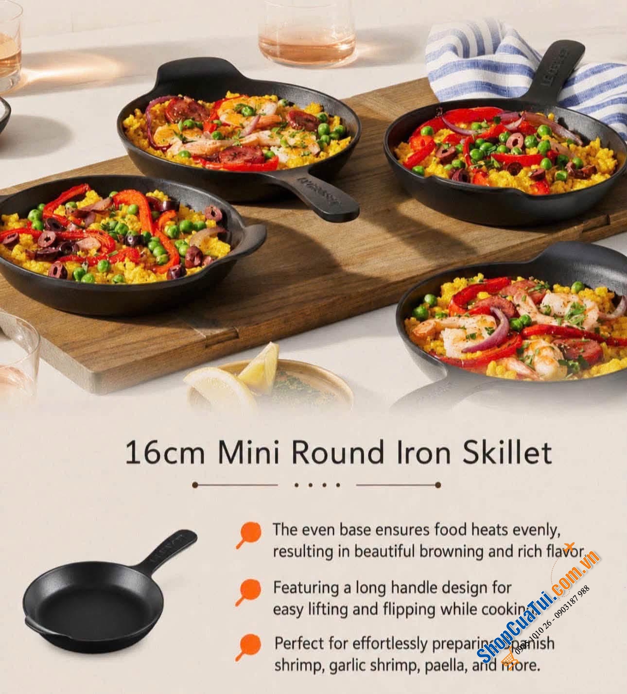 Le Creuset Gourmand – Bộ 3 món gang đúc mini cao cấp.