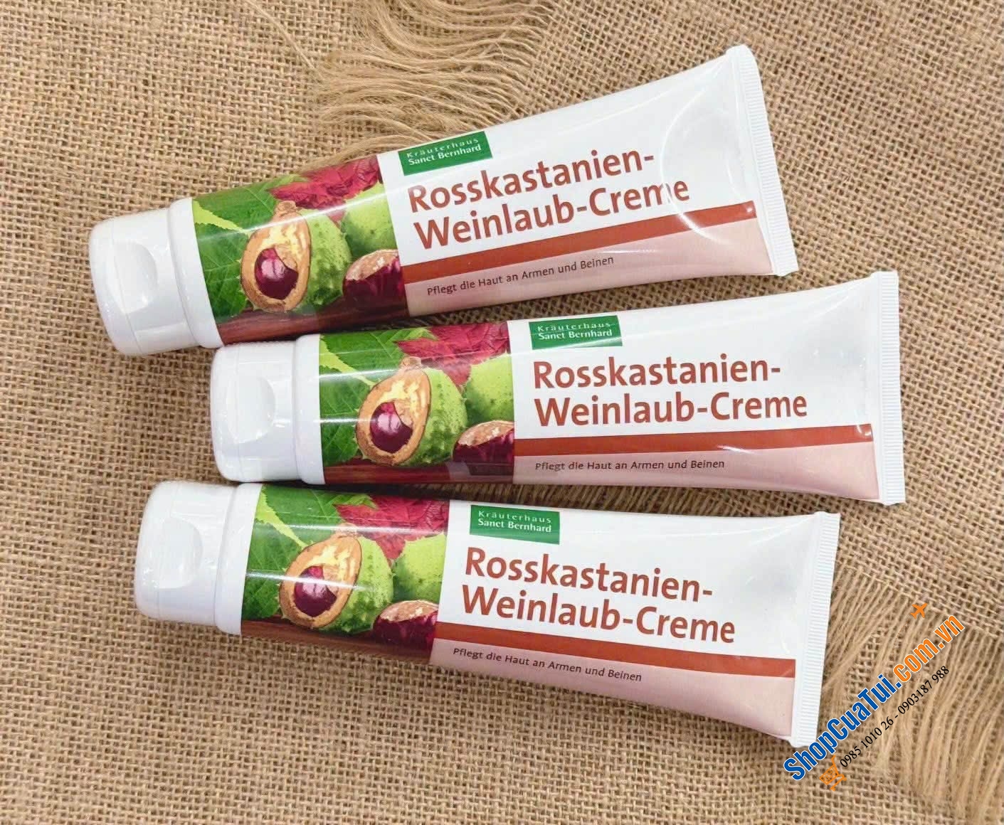 KEM BÔI SUY GIÃN TĨNH MẠCH HẠT DẺ NGỰA ROSSKASTAINIEN 150ml hãng Sanct Bernhard CHLB Đức.