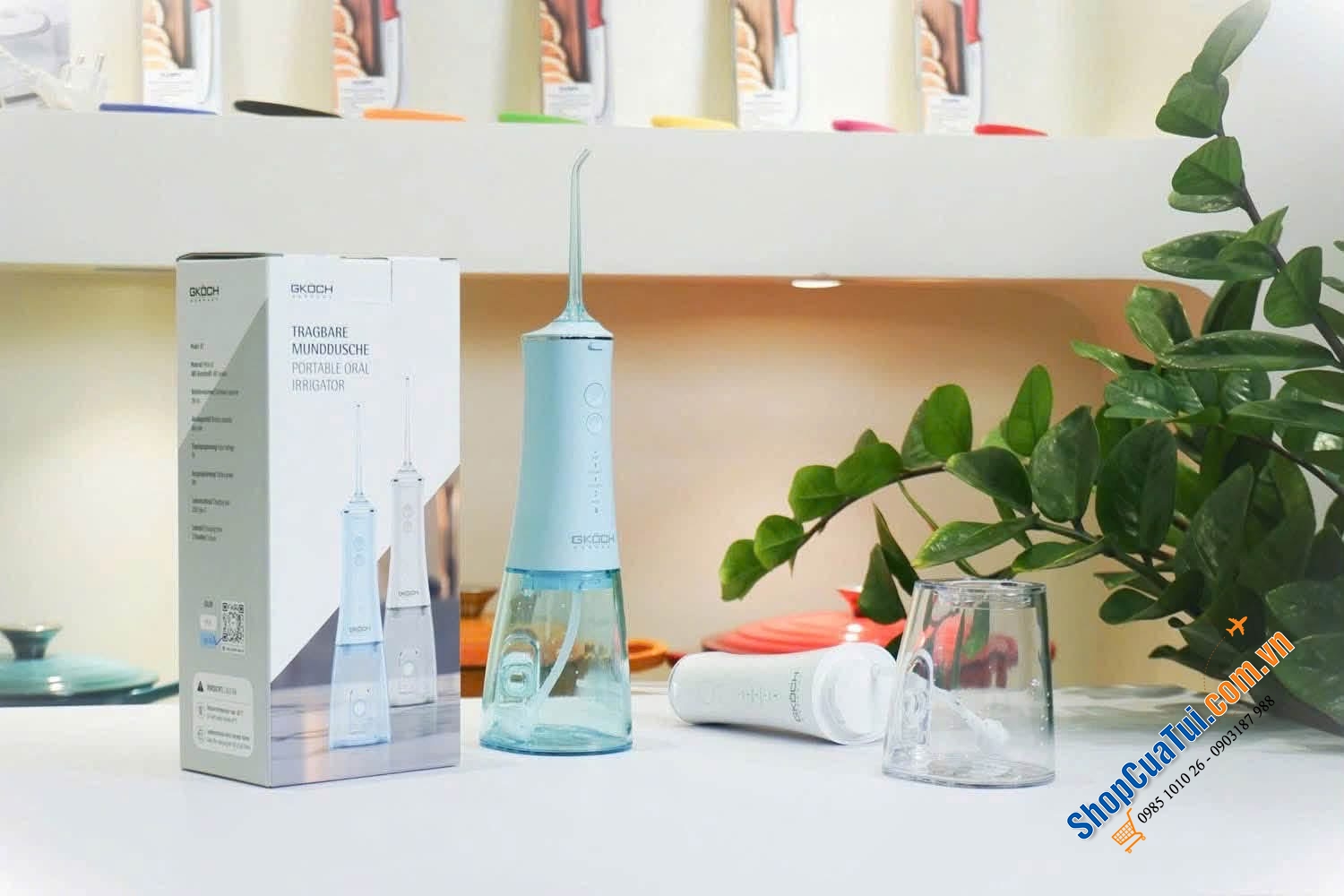 TĂM NƯỚC GKÖCH V2 - màu trắng, màu xanh.