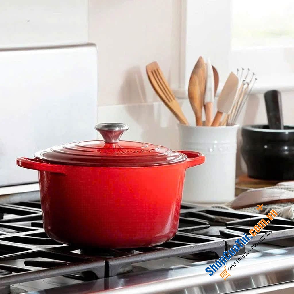Le Creuset Deep Teal , bamboo , đỏ, cam 24cm Thành Cao.