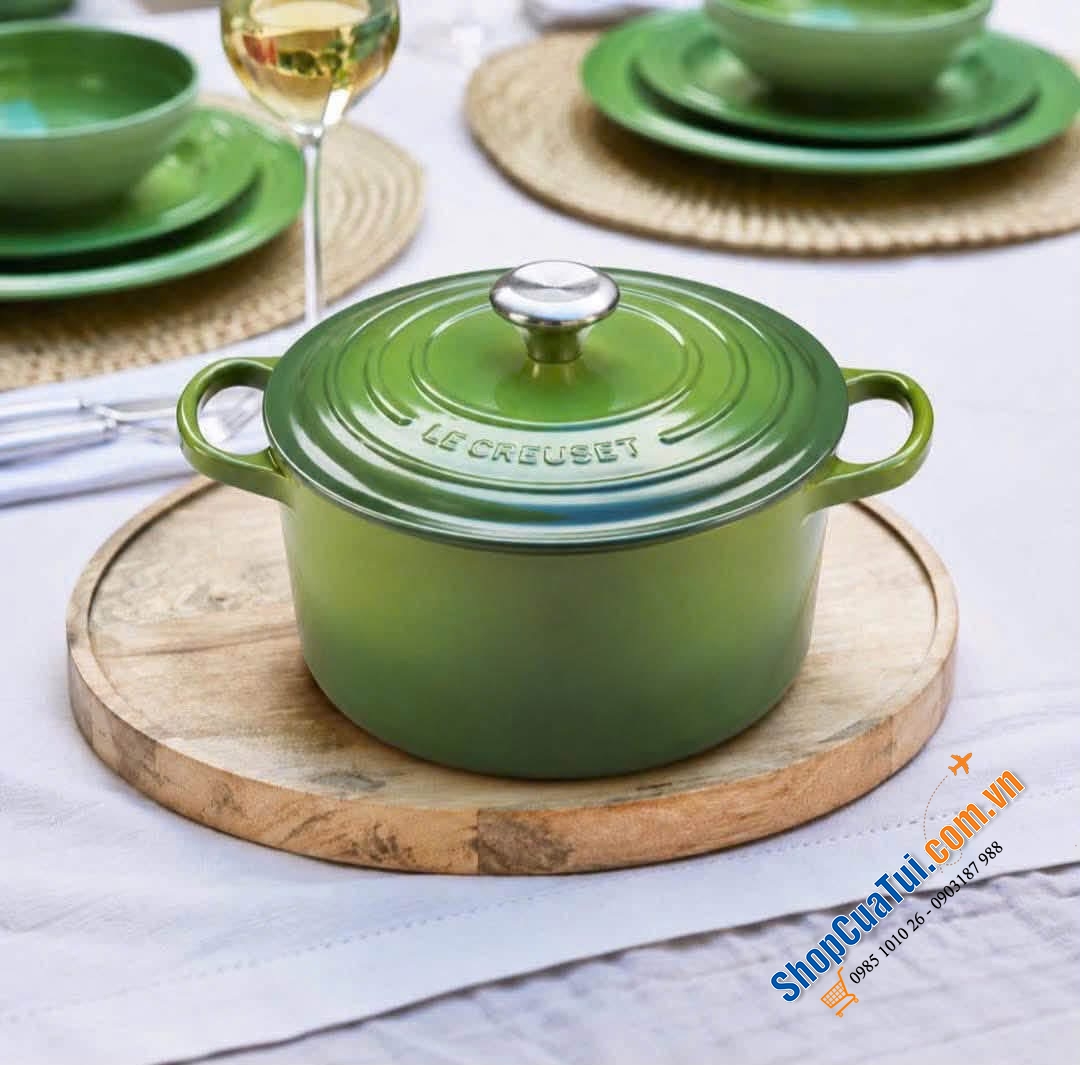 Le Creuset Deep Teal , bamboo , đỏ, cam 24cm Thành Cao.