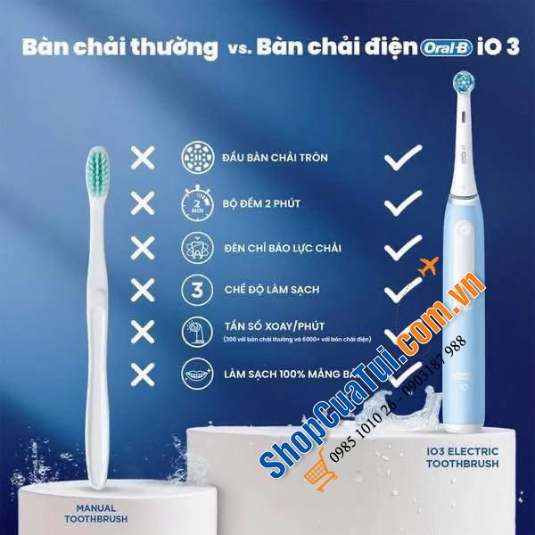 Bàn chải điện Oral-B iO Series 3 (Model 2026) - MADE IN GERMANY.