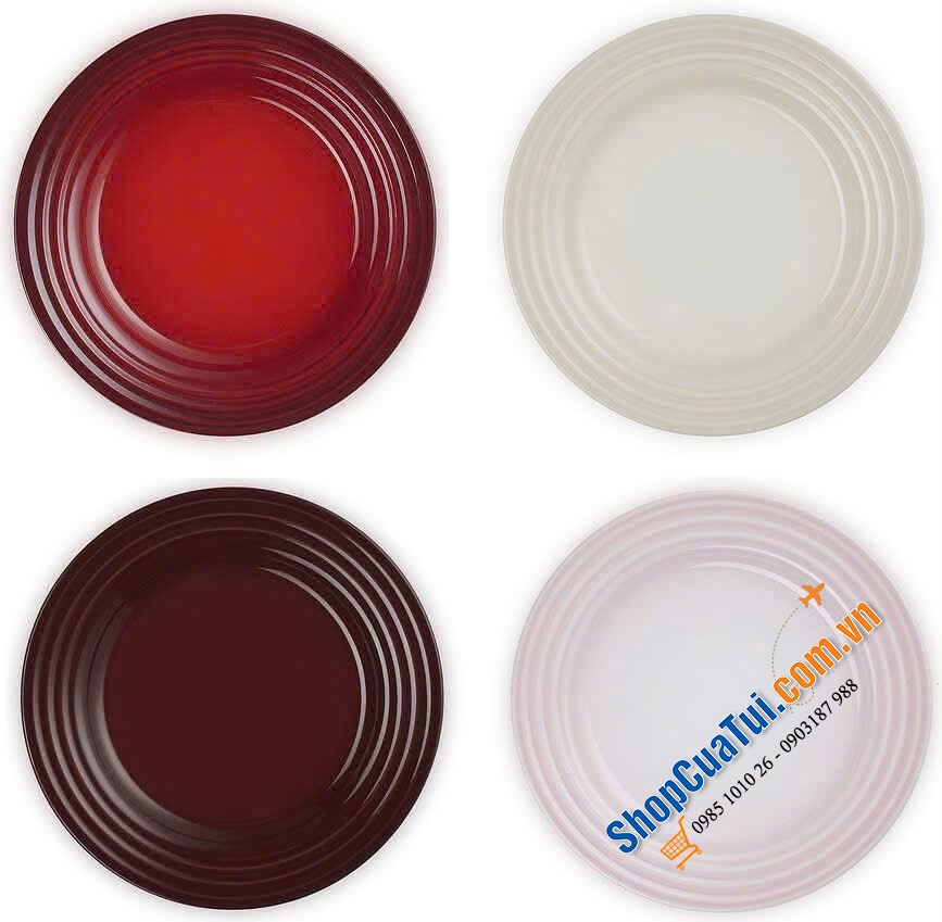 Set 4 bát Le Creuset Petits Fours 16cm.   Set 4 đĩa Le Creuset Petits Fours 17cm.   Set 4 bát Ramenkins Le Creuset Petits Fours 8cm.   Set 4 cốc Le Creuset Petits Fours 200ml.