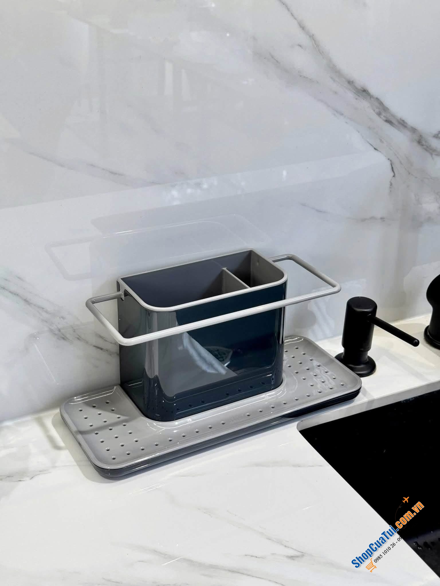 Bình đựng xà phòng Joseph Joseph 85164 Presto™ Edelstahl Hygienischer Seifenspender - Grau VE 4 (màu inox). Bình đẹp – phòng tắm xịn lên vài bậc!