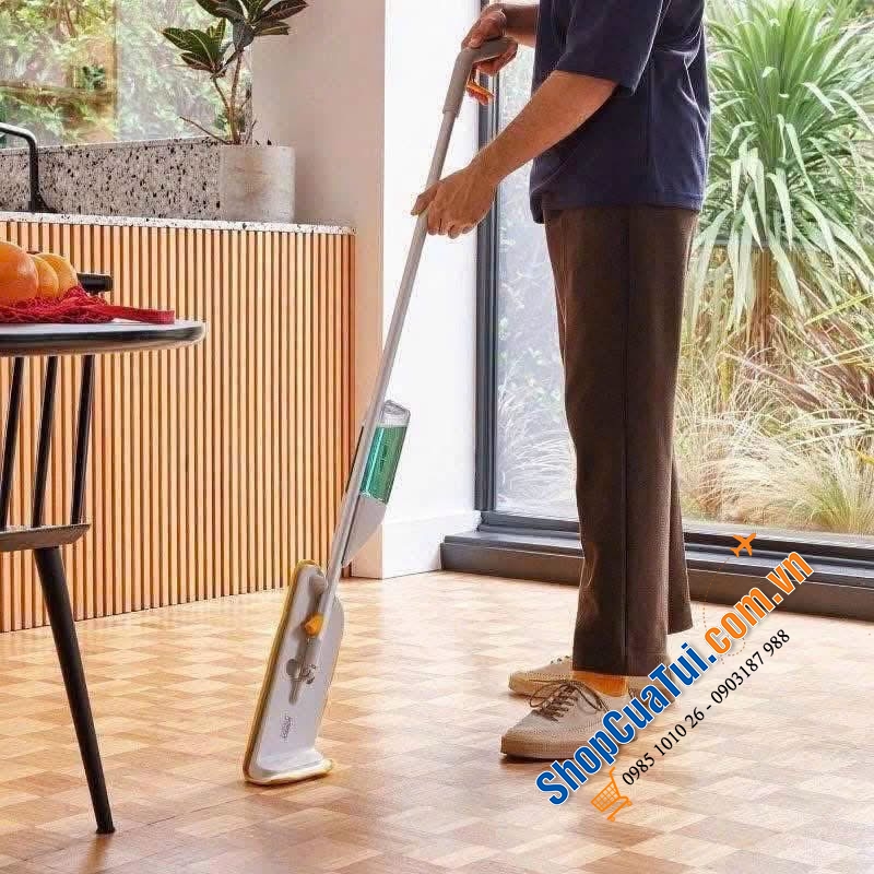 CÂY LAU NHÀ XỊT NƯỚC JOSEPH JOSEPH 65004 Cleantech màu trắng – GỌN NHẸ, SẠCH NHANH!