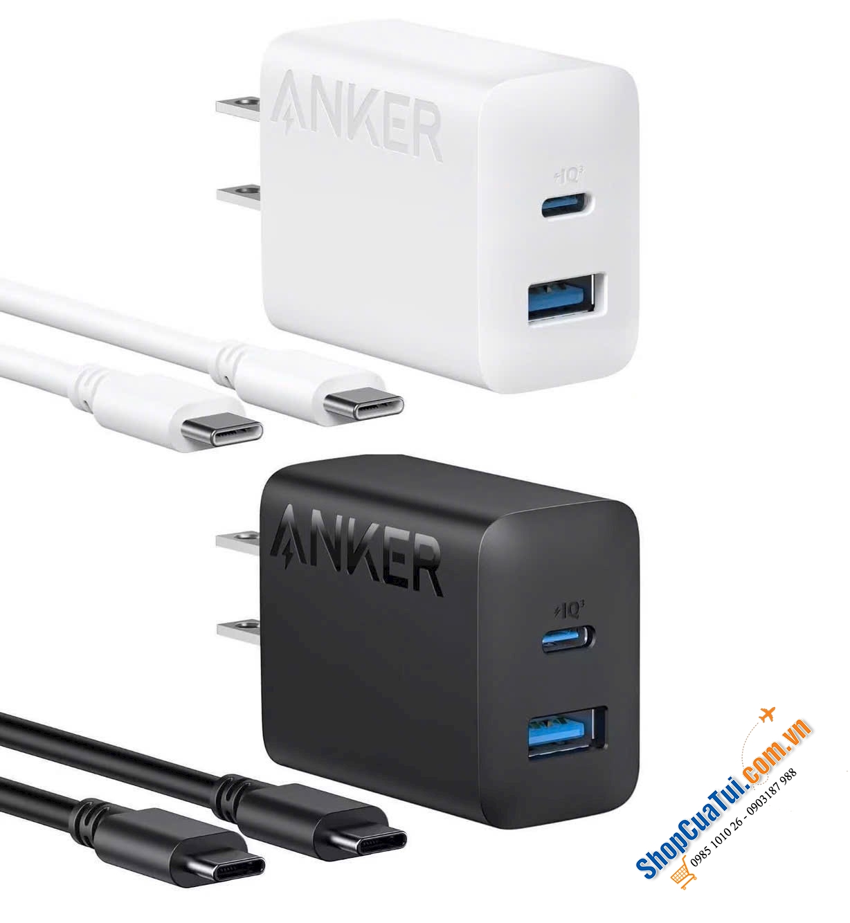 Sét củ sạc Anker 20w kèm cáp USB-C 1,5m.