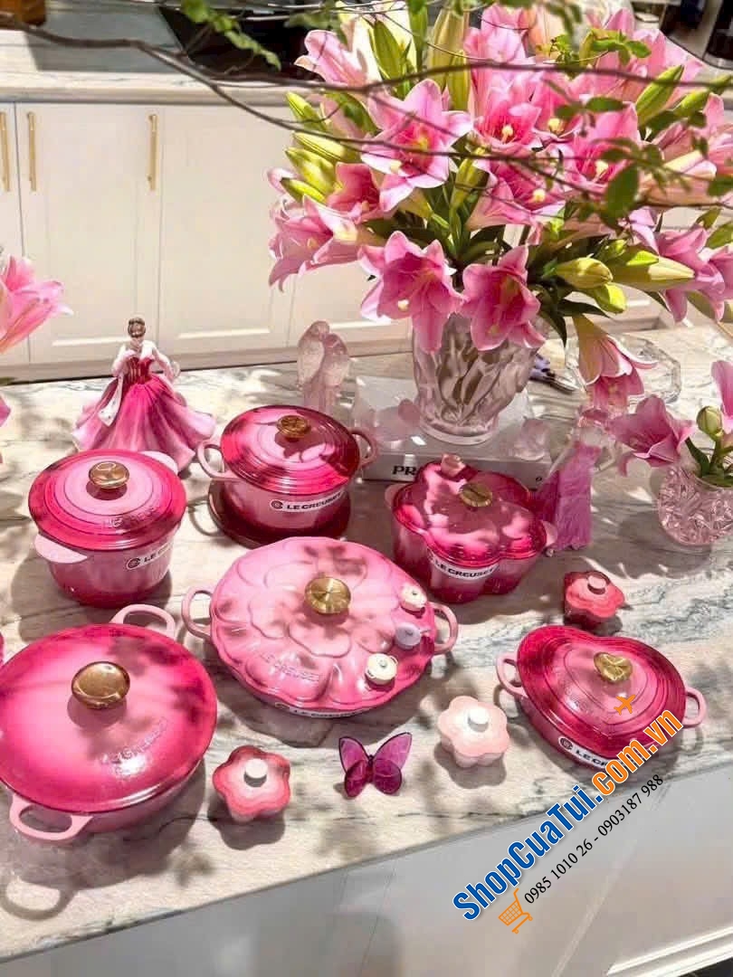 Nồi gang Le Creuset Rice Pot 20cm màu hồng Berry.