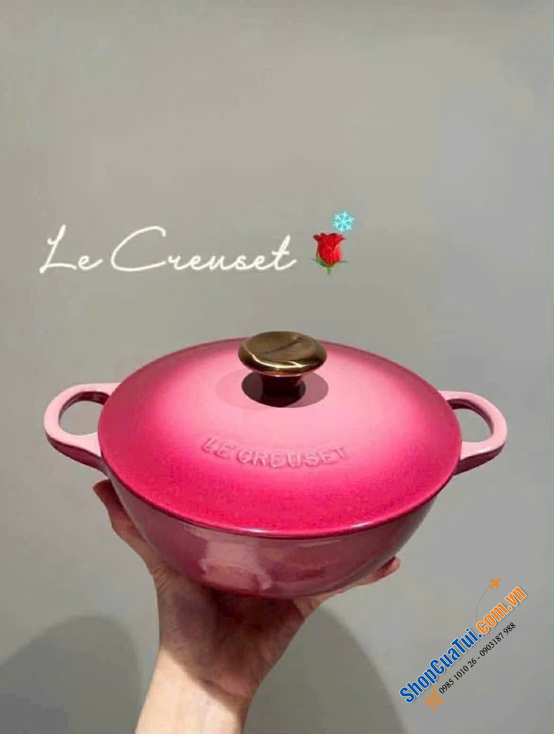 Nồi gang Le Creuset Rice Pot 20cm màu hồng Berry.