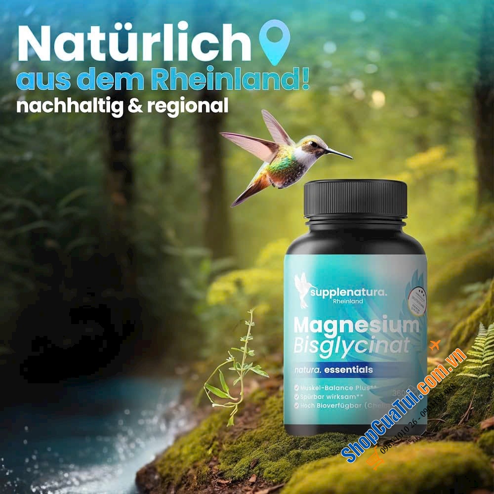 VIÊN UỐNG MAGNESIUM BISGLYCINAT THUẦN CHAY  tốt cho cơ bắp, hệ thần kinh & giảm mệt mỏi - Sp vượt trội so với các dòng Magie thông thường.