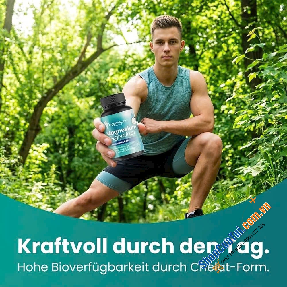 VIÊN UỐNG MAGNESIUM BISGLYCINAT THUẦN CHAY  tốt cho cơ bắp, hệ thần kinh & giảm mệt mỏi - Sp vượt trội so với các dòng Magie thông thường.