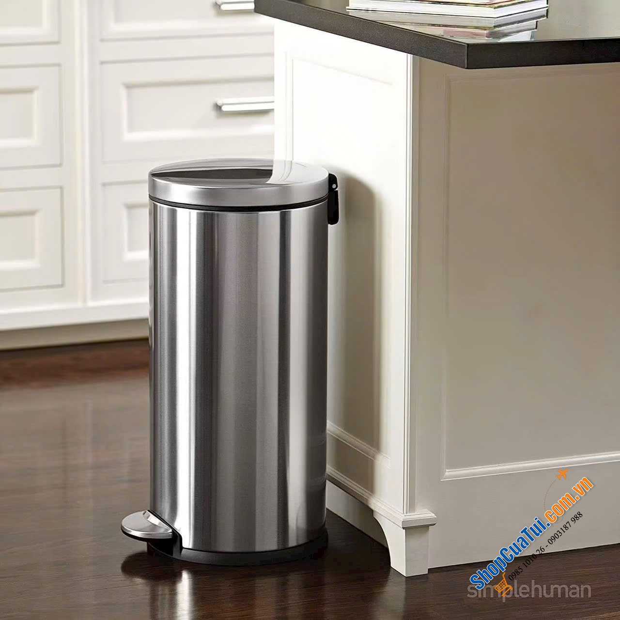 Thùng rác trụ tròn cao cấp 30L SimpleHuman.