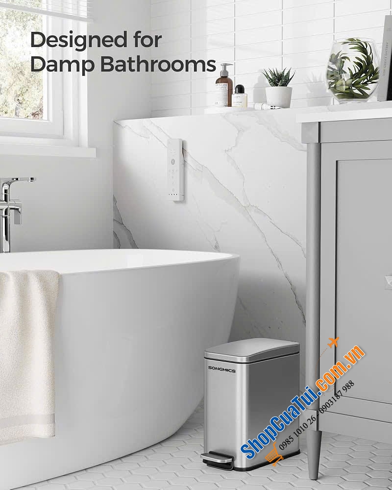 Bộ thùng rác + cọ vệ sinh nhà tắm SONGMICS.