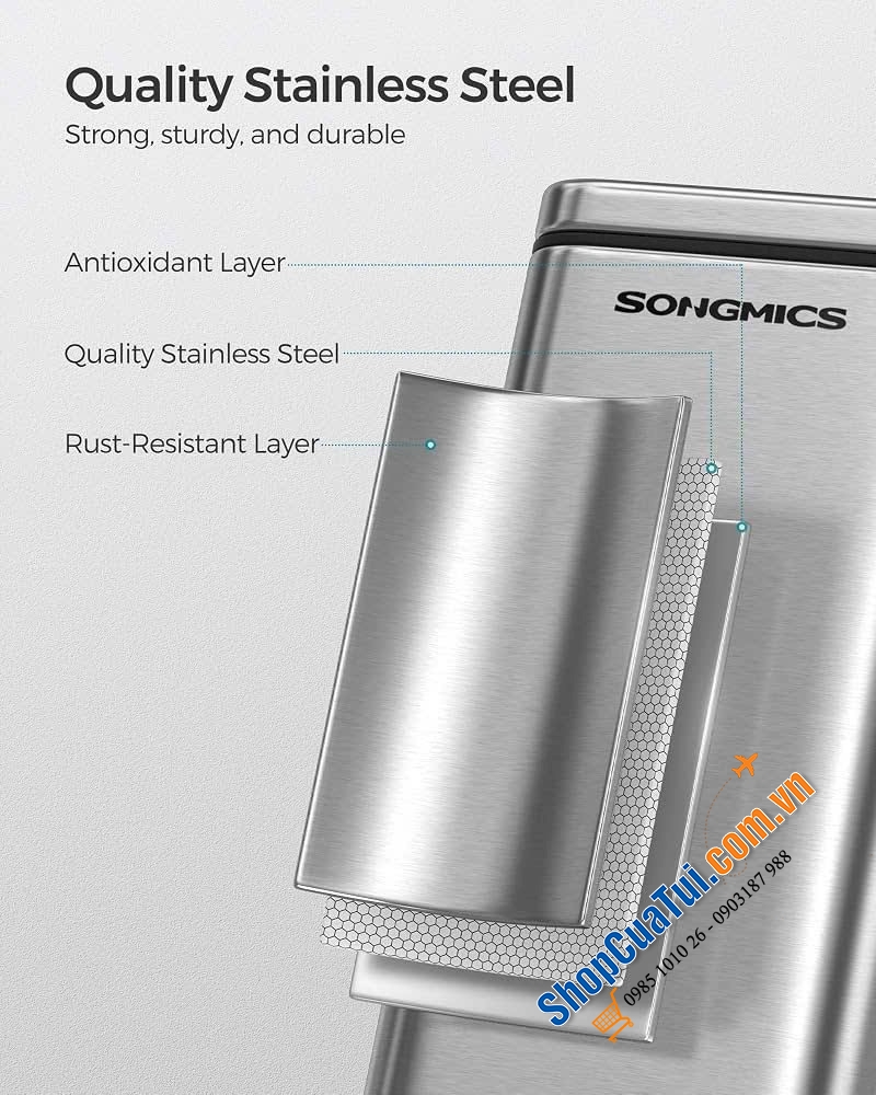 Bộ thùng rác + cọ vệ sinh nhà tắm SONGMICS.