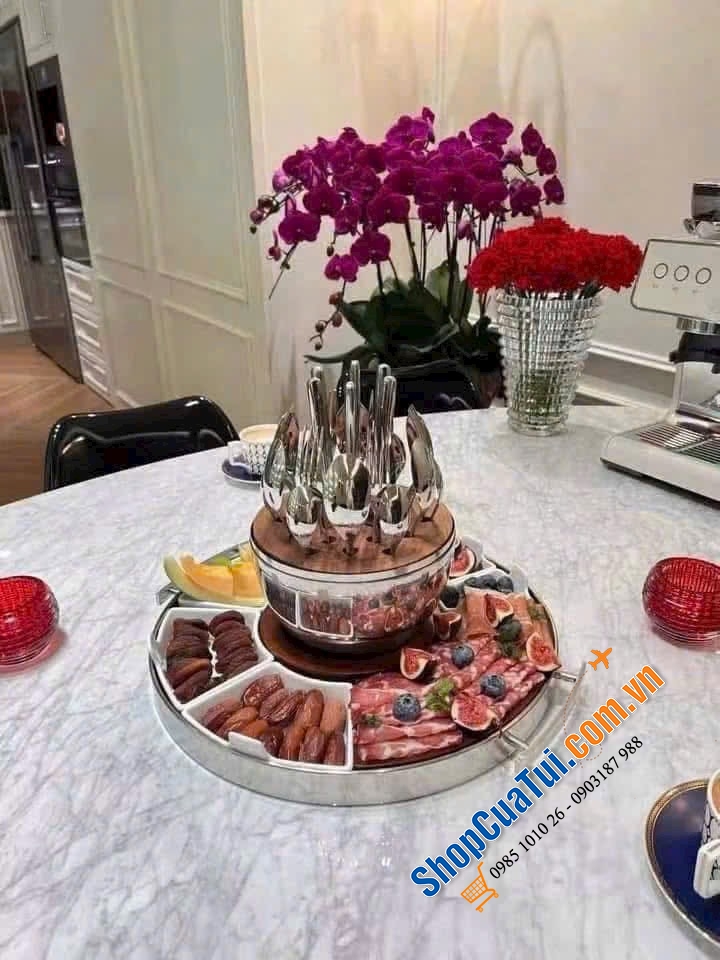 Khay Luxury Tray Stainless Steel MOOD Party 40cm.