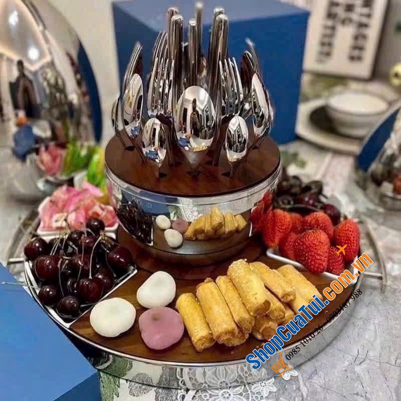Khay Luxury Tray Stainless Steel MOOD Party 40cm.