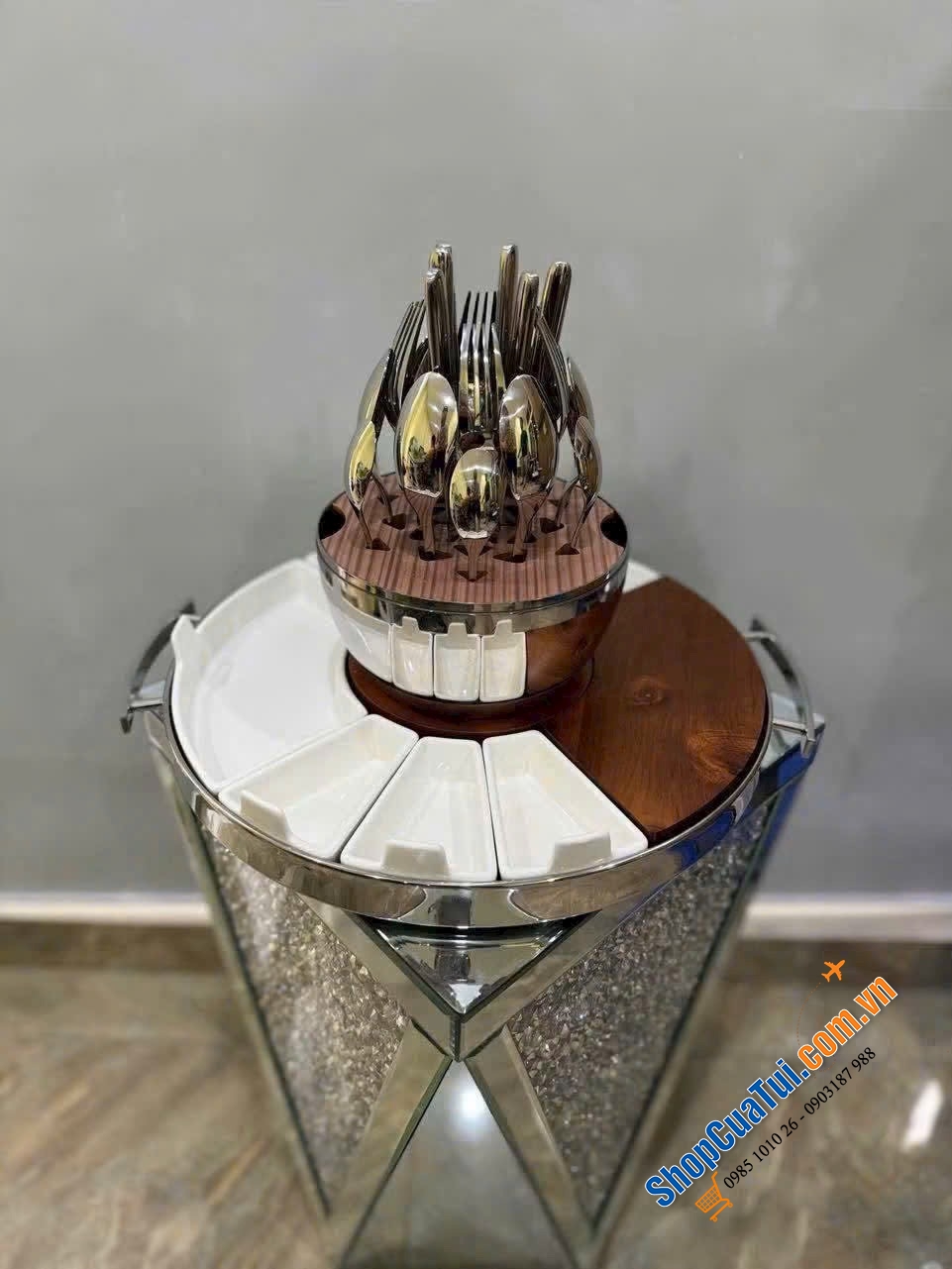 Khay Luxury Tray Stainless Steel MOOD Party 40cm.