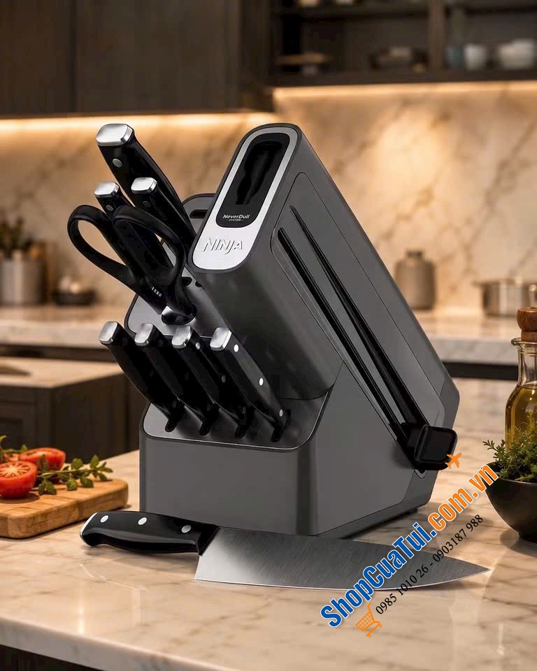 Bộ dao tự mài 10 món Ninja NeverDull Essential.