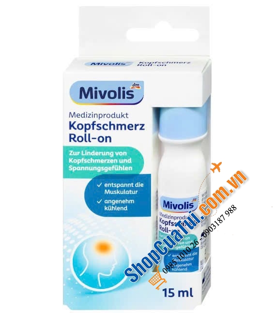 THANH LĂN GIẢM ĐAU ĐẦU MIVOLIS - Giảm đau đầu không cần dùng thuốc - 15ml.