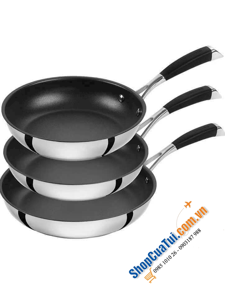 Set 3 chảo Zwilling 65249 Cornelia Poletto tráng chống dính kim cương siêu xịn.