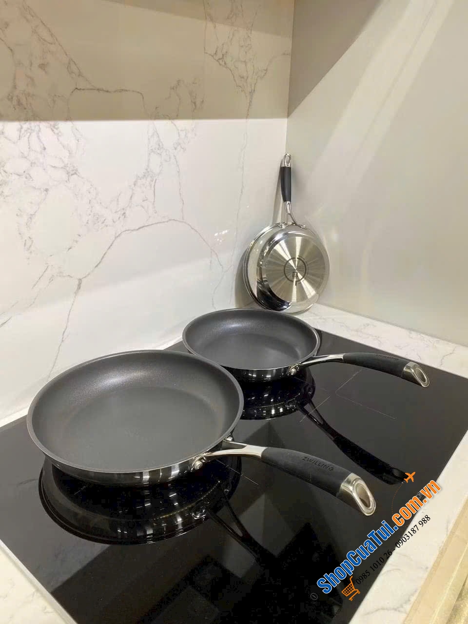 Set 3 chảo Zwilling 65249 Cornelia Poletto tráng chống dính kim cương siêu xịn.