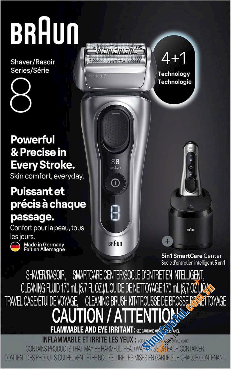 BRAUN SERIES 8 8567cc – CẠO SÁT ÊM ÁI, CHUẨN QUÝ ÔNG.