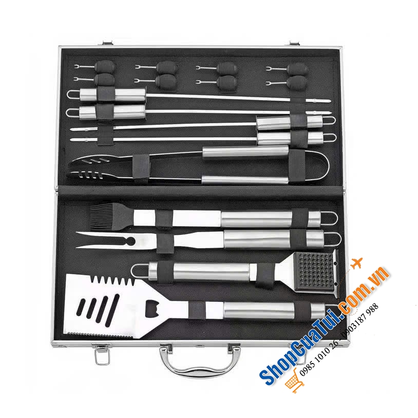 BỘ DỤNG CỤ NƯỚNG BBQ ESMEYER 18 MÓN – CHUẨN ĐỨC TIỆN LỢI, GỌN GÀNG.