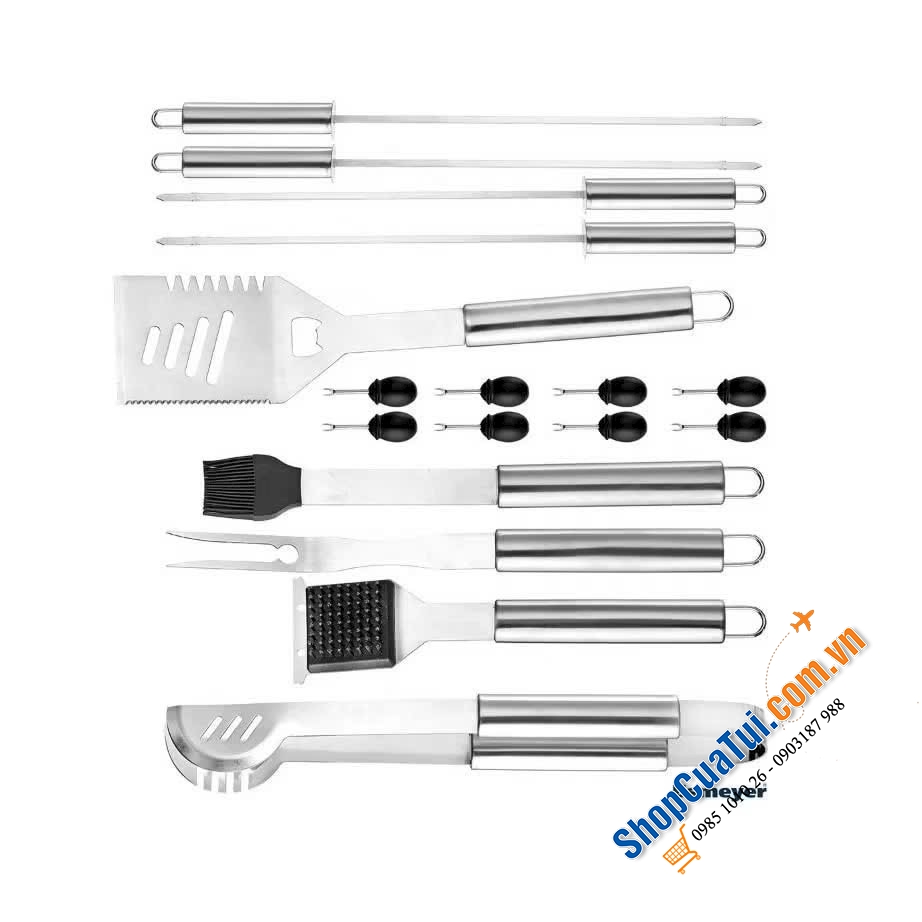 BỘ DỤNG CỤ NƯỚNG BBQ ESMEYER 18 MÓN – CHUẨN ĐỨC TIỆN LỢI, GỌN GÀNG.