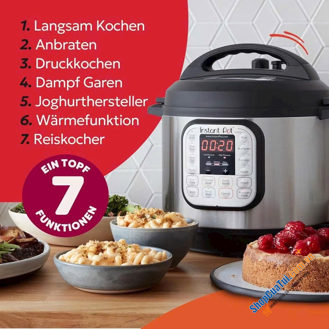 Nồi áp suất điện Instant Pot Duo 60 2026 5,7 Lit 7in1  - BẢN CẢI TIẾN HOÀN HẢO so với model cũ.