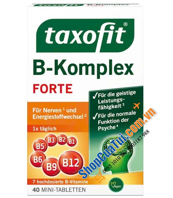 Taxofit B-Komplex porte Đức bổ sung vitamin B các loại cho trí não khoẻ mạnh.