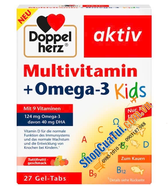 Tpcn Multivitamin OMEGA 3 mẫu mới nhất nhà Doppelherz dành cho các bé đây ạ.