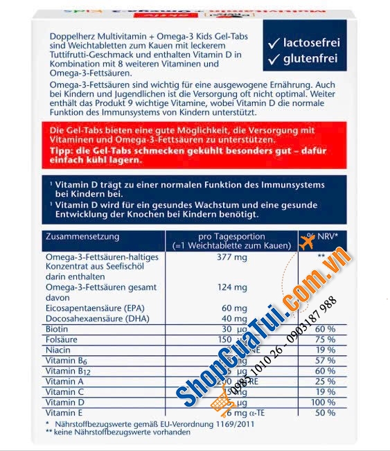 Tpcn Multivitamin OMEGA 3 mẫu mới nhất nhà Doppelherz dành cho các bé đây ạ.