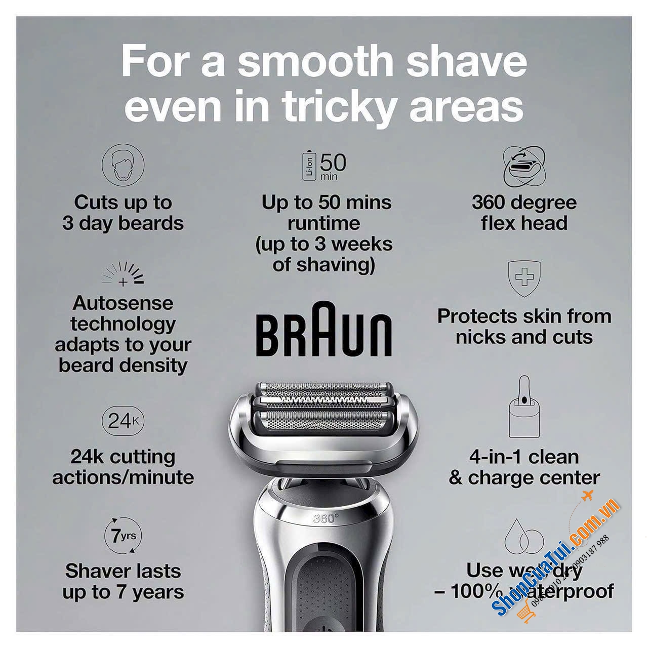 Máy cạo râu Braun Series 7 7071cc - Made in Germany.