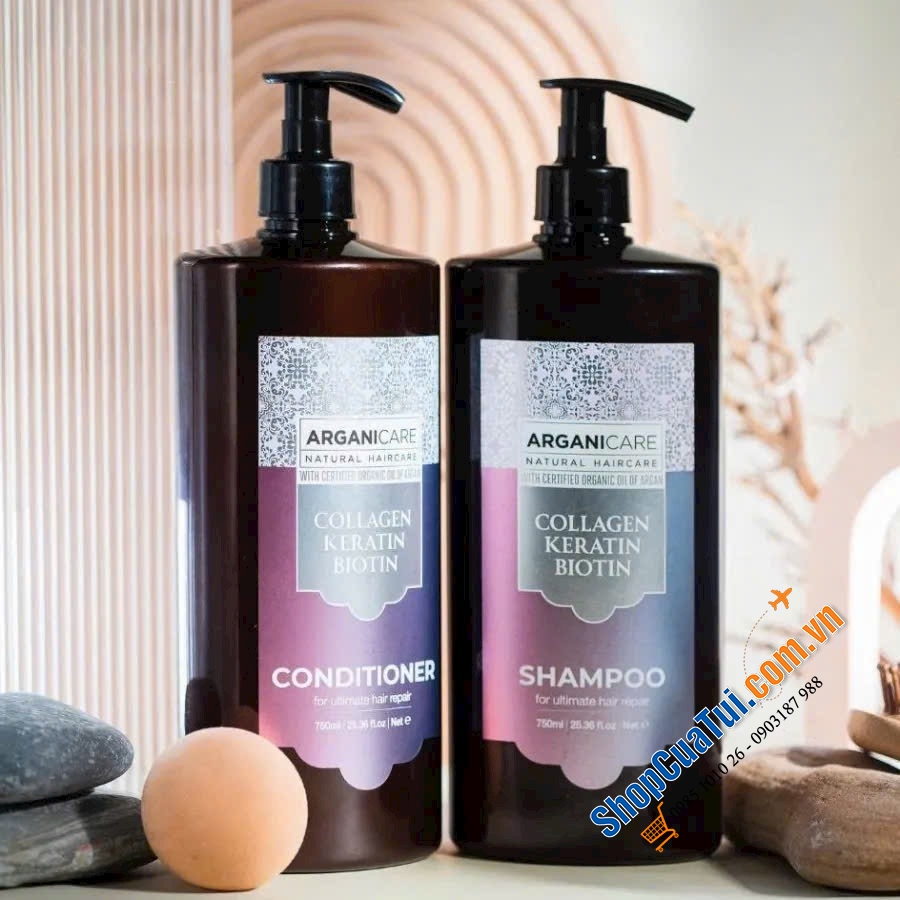 CẶP GỘI XẢ ARGANICARE COLLAGEN 750ML.