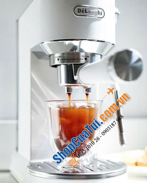 Máy pha cà phê Delonghi Espresso Dedica Duo với chức năng Cold Brew EC890 mầu bạc & trắng(Pha chế cả đồ uống nóng và lạnh).