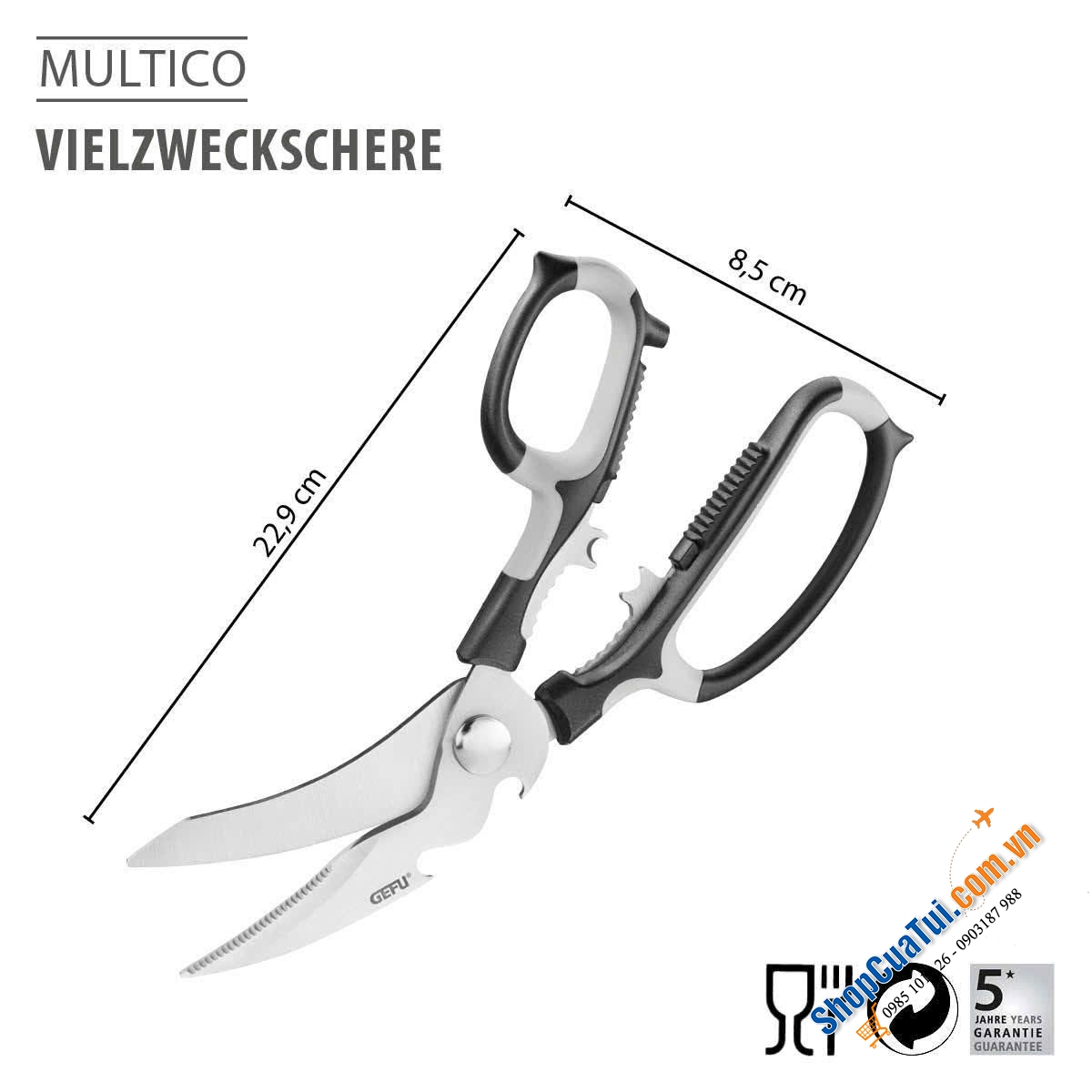KÉO NHÀ BẾP ĐA NĂNG GEFU MULTICO 12665 (22.9CM).