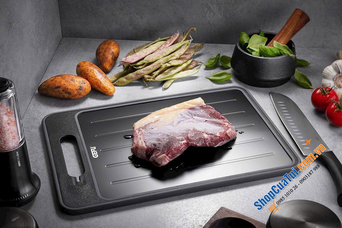 THỚT RÃ ĐÔNG KÈM CẮT, MÀI DAO GEFU 13991 CUT PRO (36.5 X 25CM).