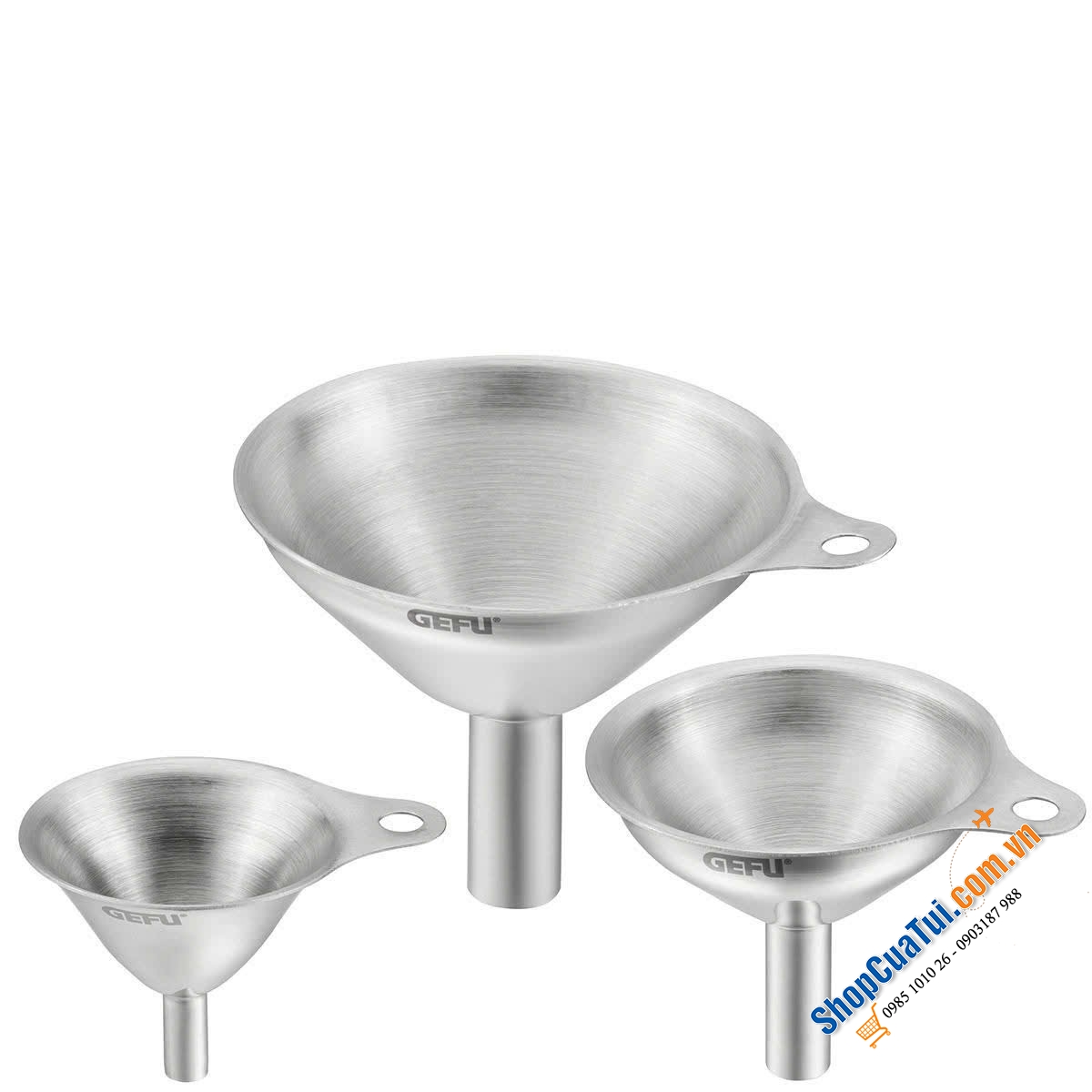 SET 3 PHỄU MINI INOX GEFU VERSARE.