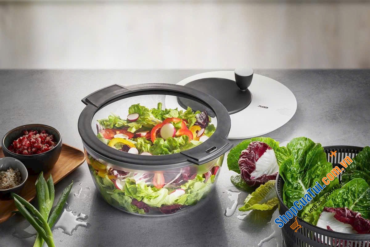 RỔ QUAY VẮT RÁO RAU SALAD GEFU 00182 ROTARE (3L).