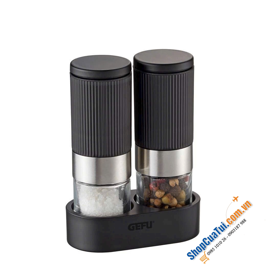 SET 2 CỐI XAY MUỐI TIÊU MINI KÈM KHAY GEFU 34621 TUSOME.