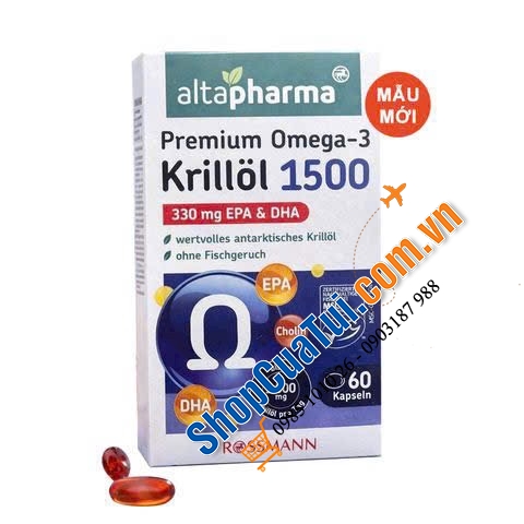 DẦU CÁ NHUYỄN THỂ PREMIUM OMEGA-3 KRILLÖL CHIẾT XUẤT DẦU ĐỘNG VẬT KRILL Ở VÙNG BIỂN NAM CỰC.