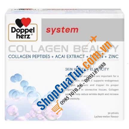 Collagen nước Doppelherz system KOLLAGEN Beauty - Giúp trẻ hoá & tăng độ đàn hồi cho da.
