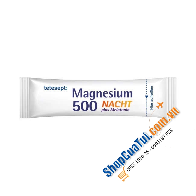 Gói Magnesium 500mg và 1 xíu thành phần Melatonin giúp cho bạn bảo trì, bảo dưỡng, chăm sóc não bộ, giúp ngủ ngon giấc và sâu giấc.
