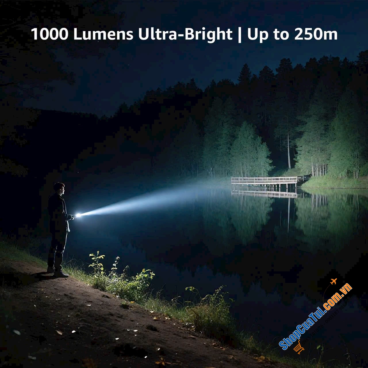 Đèn pin sạc điện Lepro LE 1000 lumen.